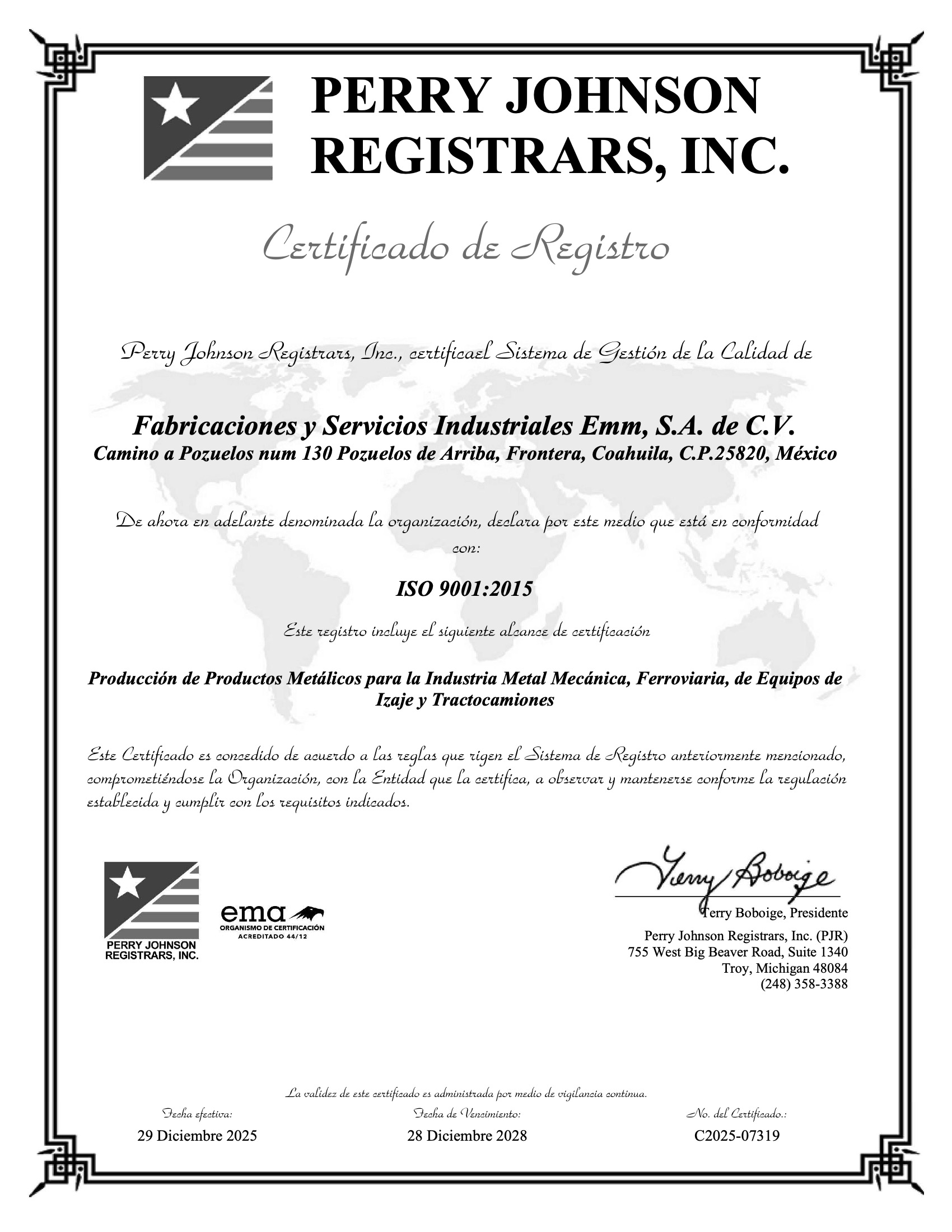 FASEMM - Certificación